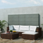 Loungeset poly rattan bruin 5-delig