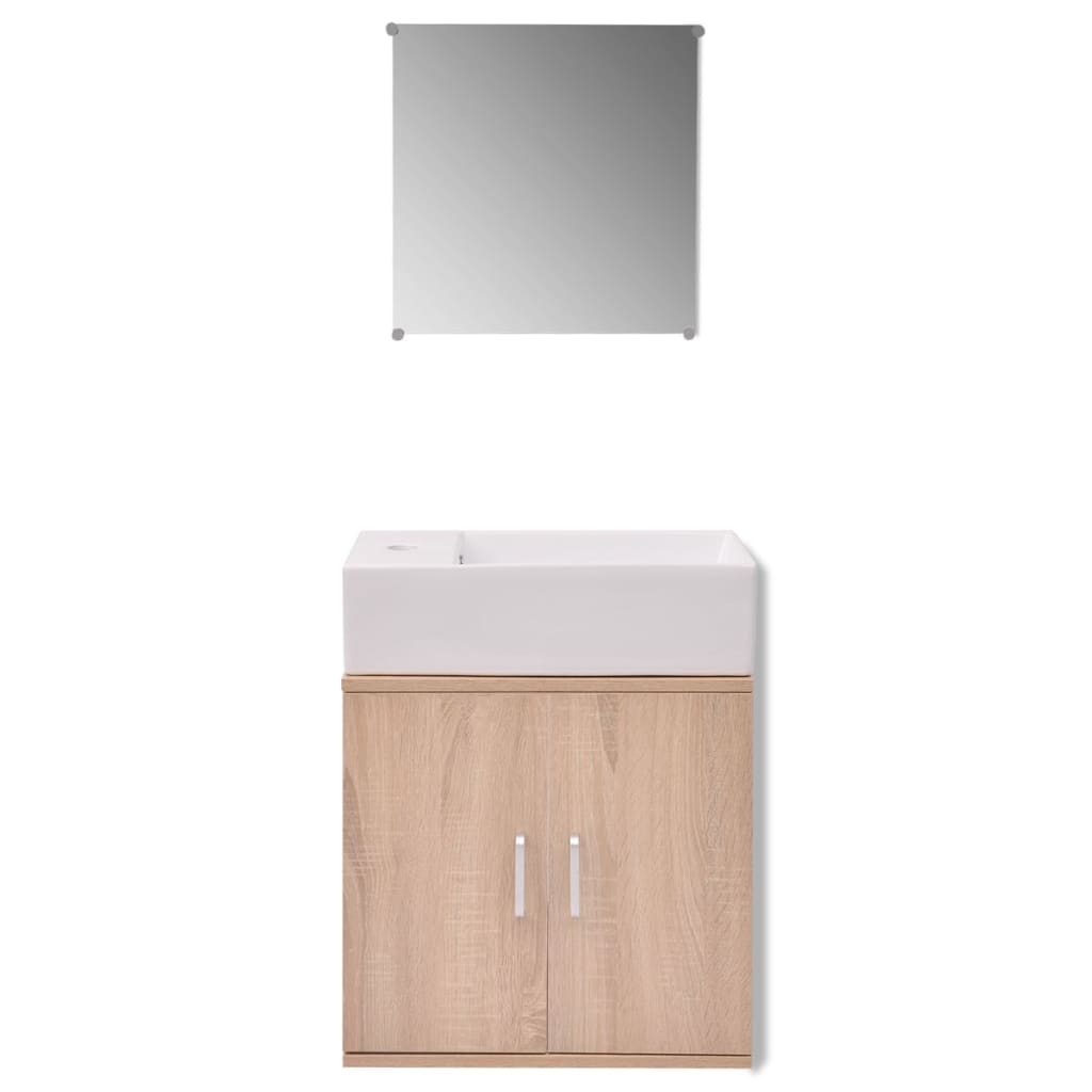Badkamermeubelset Met Wasbak 3-Dlg Beige Model 2