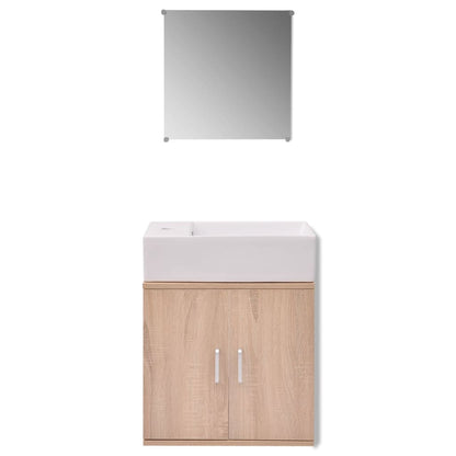 Badkamermeubelset Met Wasbak 3-Dlg Beige Model 2
