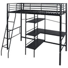 Hoogslaper met bureau 90x200 cm metaal zwart