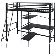 Hoogslaper Met Bureau Metaal Zwart 90X200 Cm