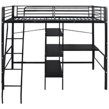 Hoogslaper Met Bureau Metaal Zwart 90X200 Cm