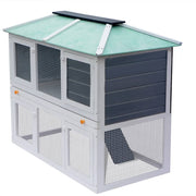 Two-story wooden animal hutch