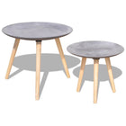 Tafelset 2-delig Ø55/44 cm betongrijs grenenhout