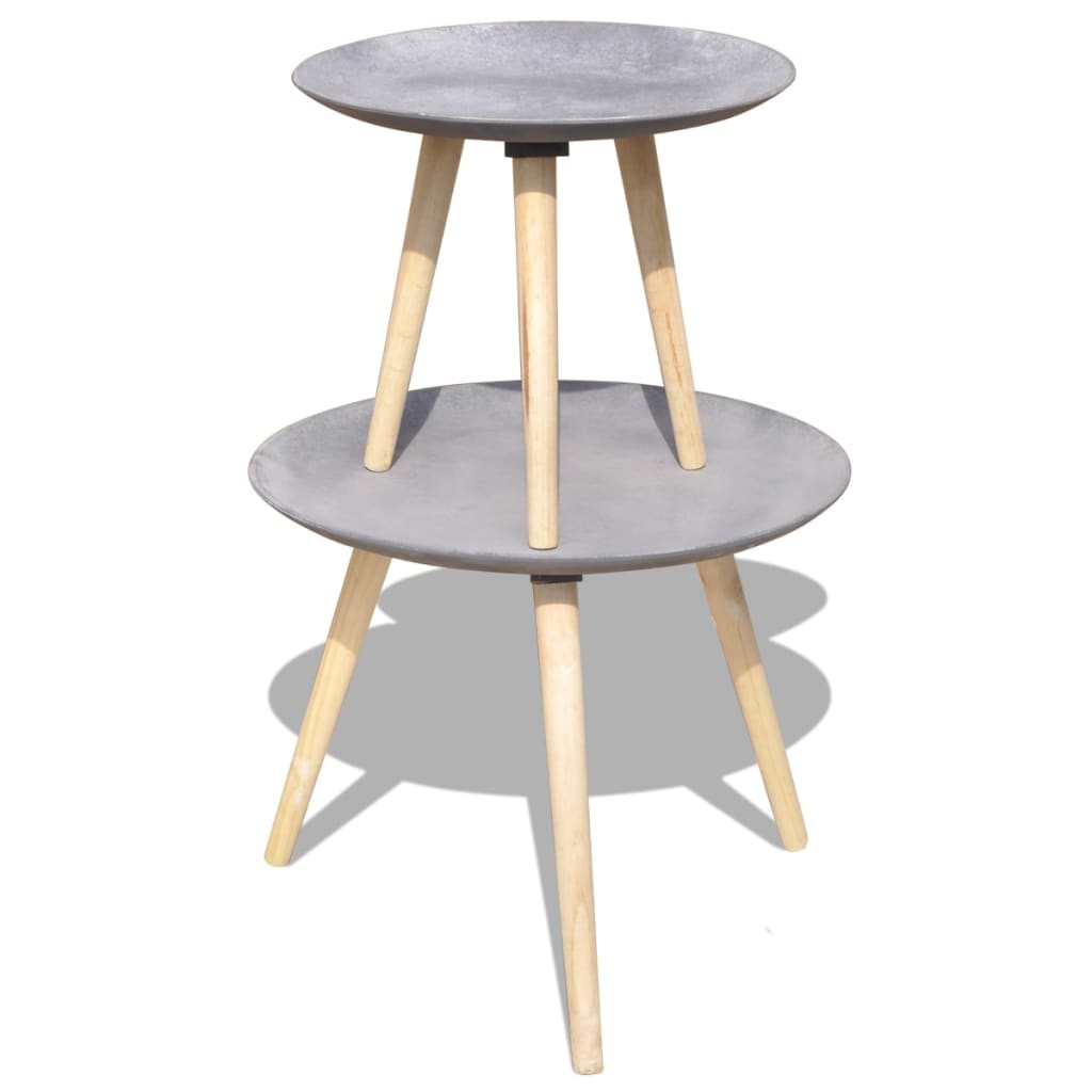 2-delige Tafelset 55 en 44 cm betongrijs