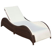 Ligbed poly rattan bruin 200x73x45 cm