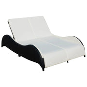 Ligbed tweepersoons 200x132x45 cm poly rattan zwart