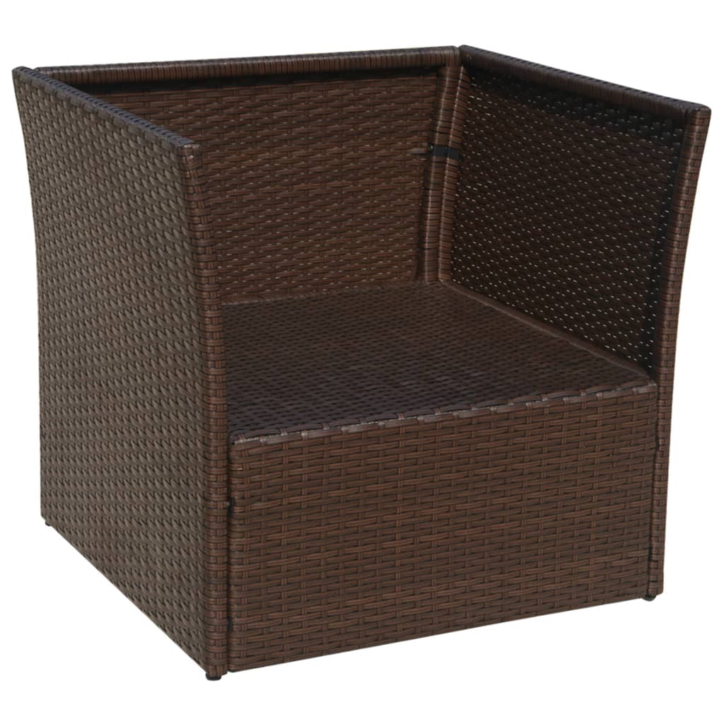 Tuinstoel Met Voetenbank Poly Rattan Bruin