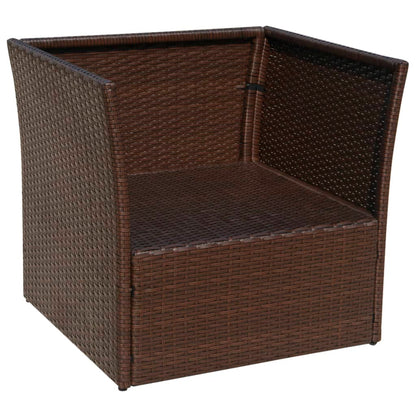 Tuinstoel Met Voetenbank Poly Rattan Bruin