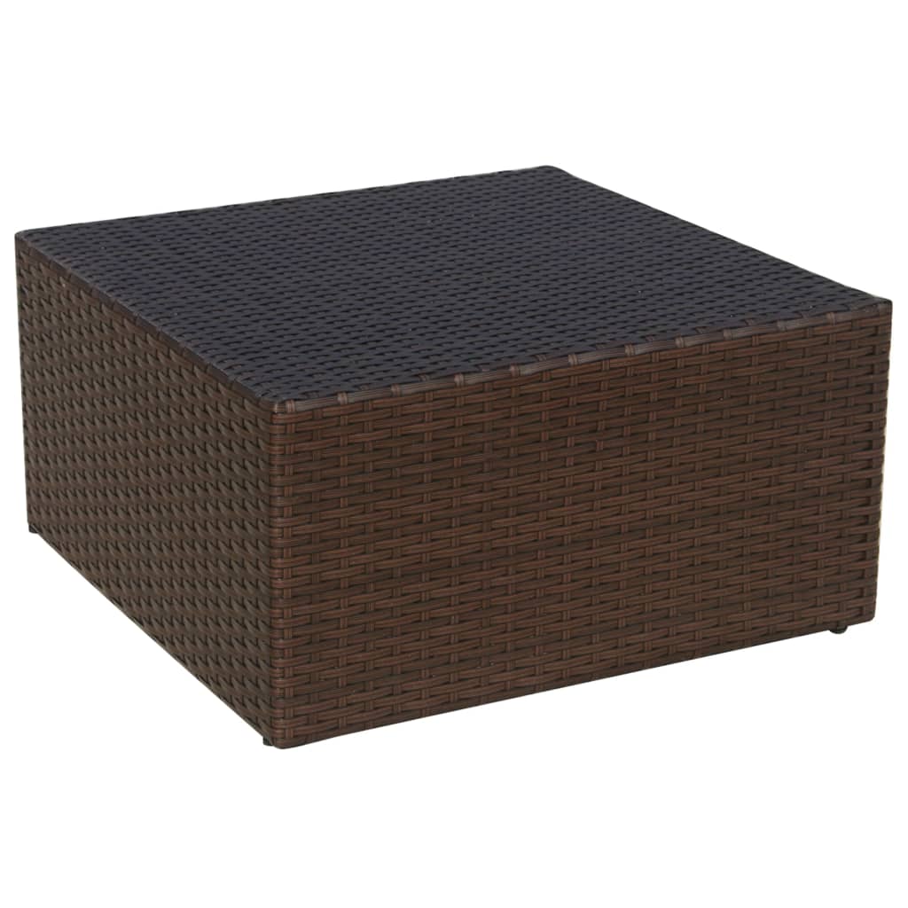 Tuinstoel Met Voetenbank Poly Rattan Bruin
