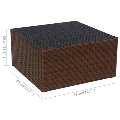 Tuinstoel Met Voetenbank Poly Rattan Bruin