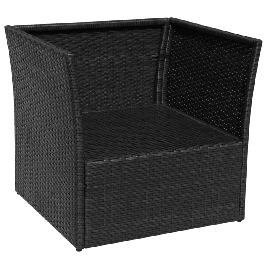 Tuinstoel Met Voetenbank Poly Rattan Zwart