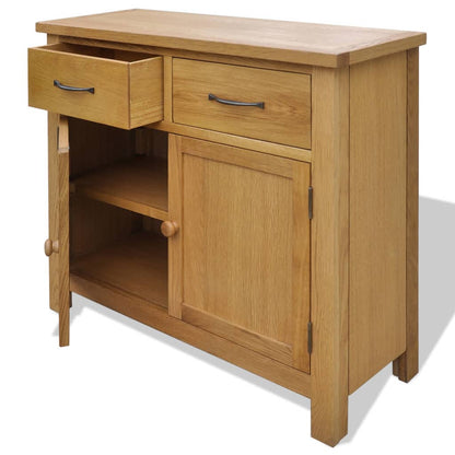 Dressoir 90X33,5X83 Cm Massief Eikenhout
