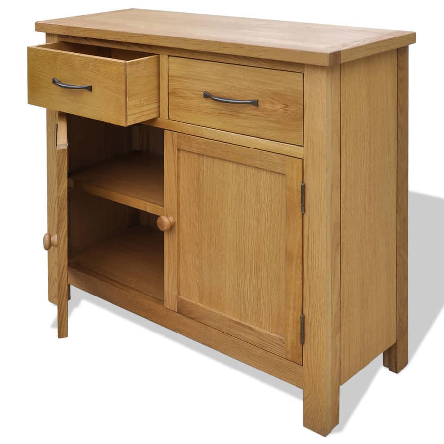 Dressoir 90X33,5X83 Cm Massief Eikenhout