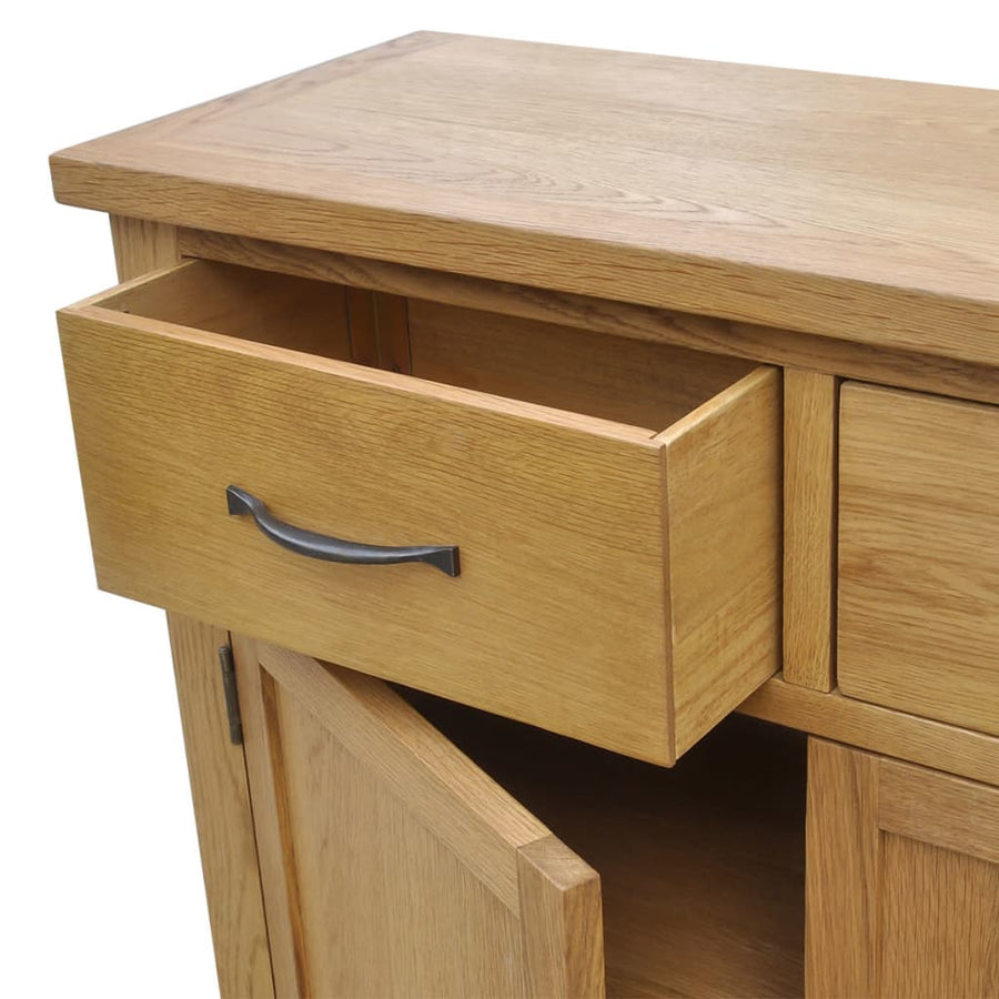 Dressoir 90X33,5X83 Cm Massief Eikenhout
