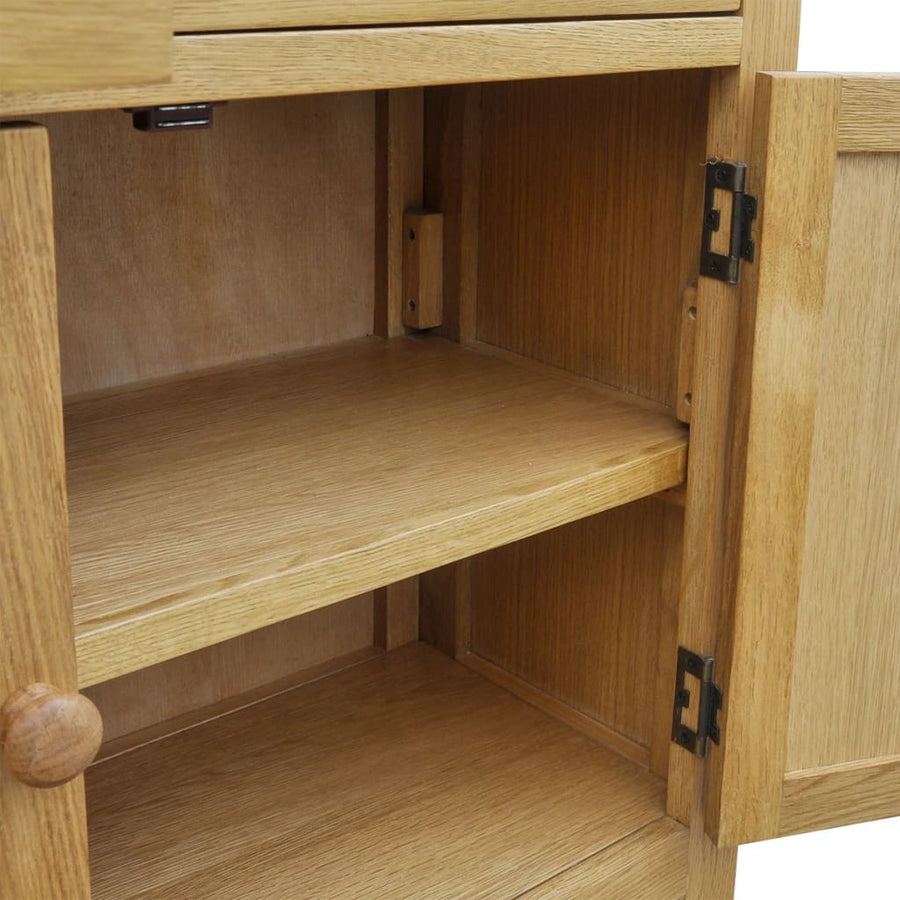 Dressoir 90X33,5X83 Cm Massief Eikenhout