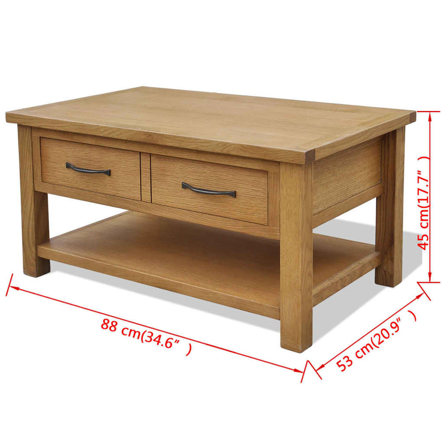 Salontafel 88X53X45 Cm Massief Eikenhout