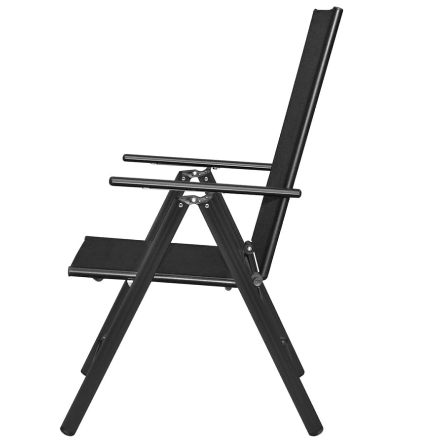 Tuinstoelen Inklapbaar Aluminium En Textileen 2 Zwart