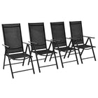 Tuinstoelen 4 stuks inklapbaar aluminium zwart