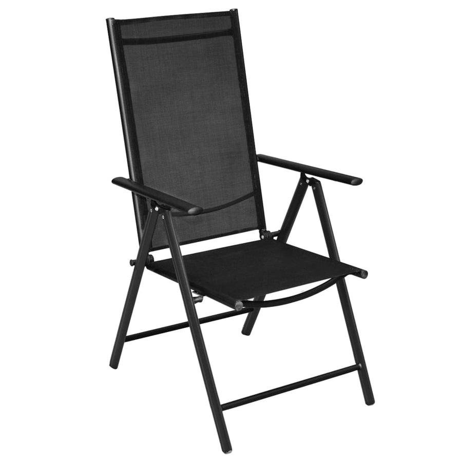 Tuinstoelen Inklapbaar Aluminium En Textileen 4 Zwart