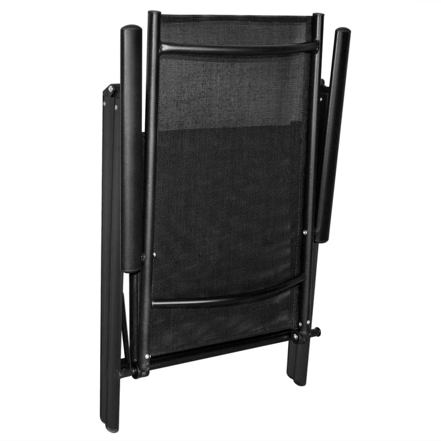 Tuinstoelen Inklapbaar Aluminium En Textileen 4 Zwart