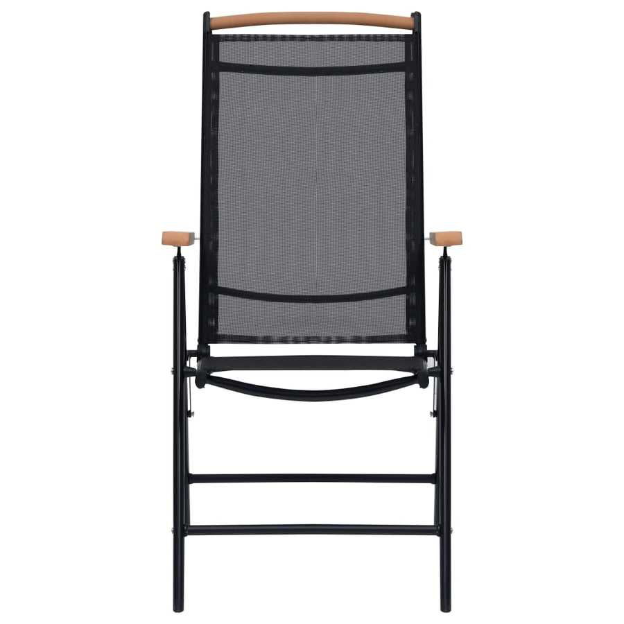 Tuinstoelen Inklapbaar Aluminium En Textileen Zwart 2