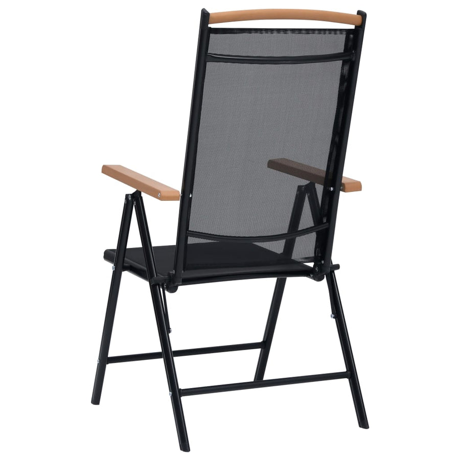 Tuinstoelen Inklapbaar Aluminium En Textileen Zwart 2