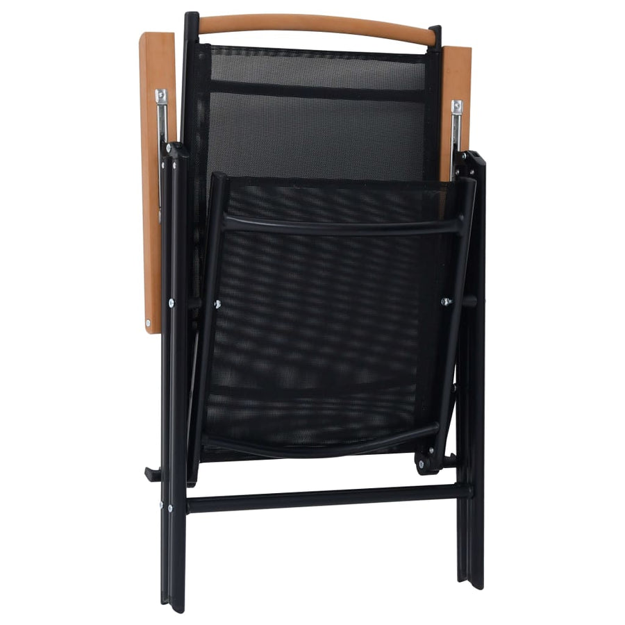 Tuinstoelen Inklapbaar Aluminium En Textileen Zwart 2