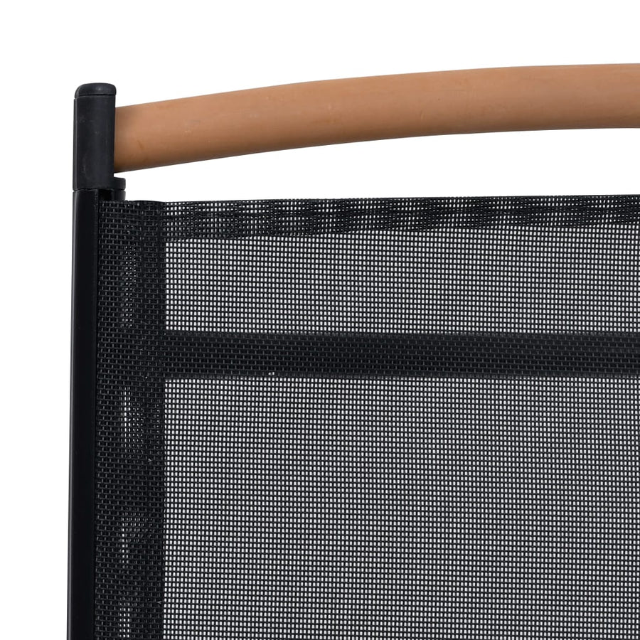 Tuinstoelen Inklapbaar Aluminium En Textileen Zwart 2