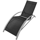 Ligbed aluminium zwart 156x60x89 cm verstelbaar