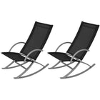 Garden Swing Chairs 2 pcs Steel and Textilene Black