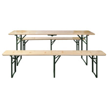 Opklapbare biertafel met 2 banken 220 cm vurenhout