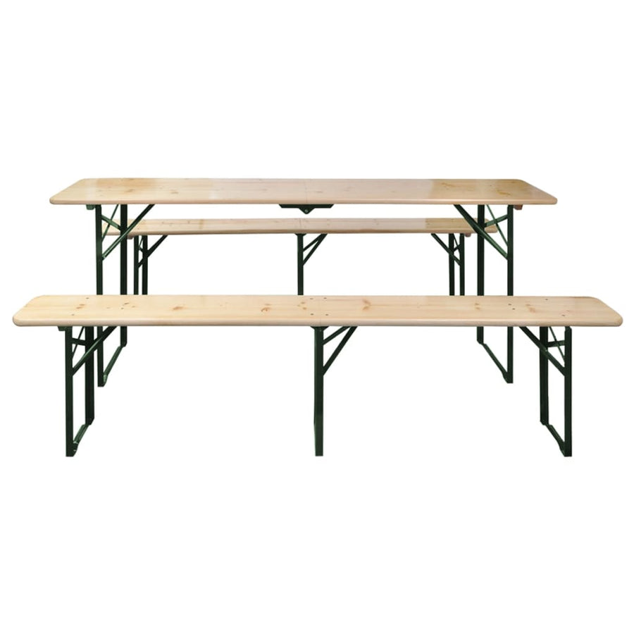 Opklapbare biertafel met 2 banken 220 cm vurenhout
