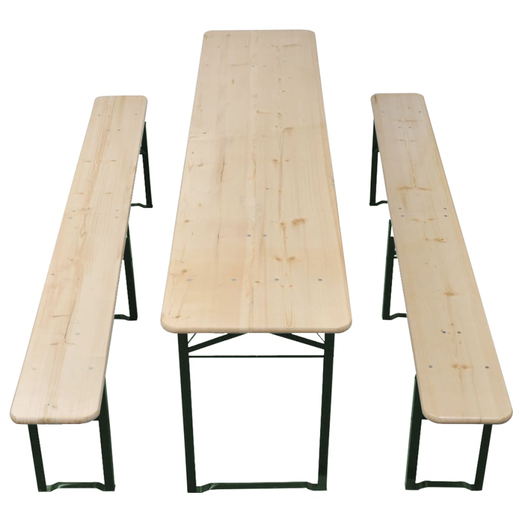 Opklapbare biertafel met 2 banken 220 cm vurenhout