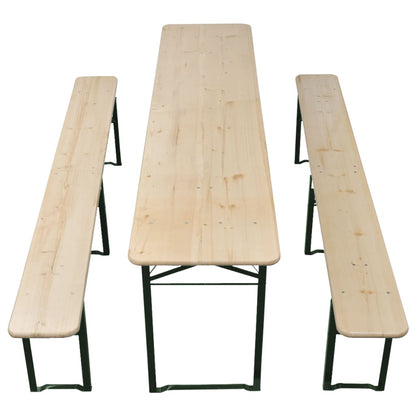 Opklapbare biertafel met 2 banken 220 cm vurenhout