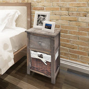 Nachtkastjes 2 stuks Paulowniahout 28x31x45 cm bruin