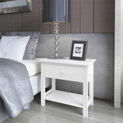 Nachtkastje 40x29x42 cm wit paulowniahout MDF