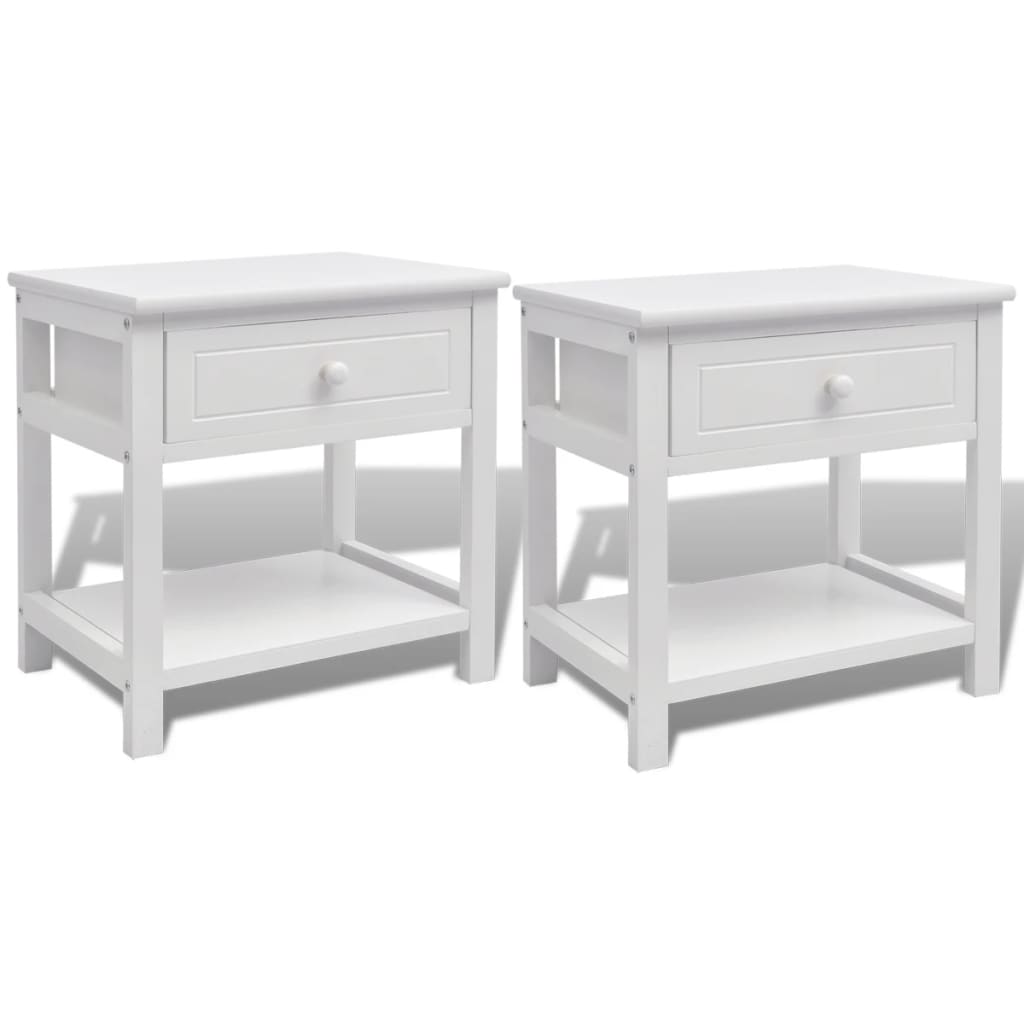 Nachtkastjes Stuks Hout 2 Wit