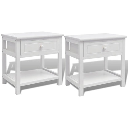 Nachtkastjes Stuks Hout 2 Wit