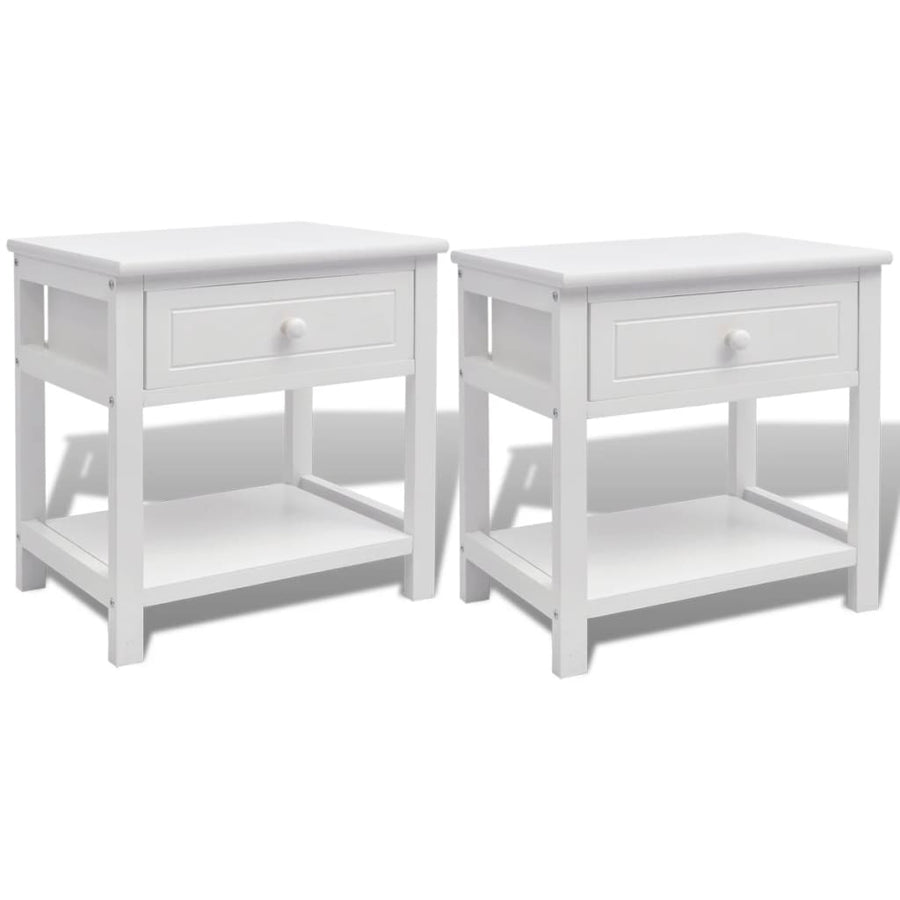 Nachtkastjes Stuks Hout 2 Wit