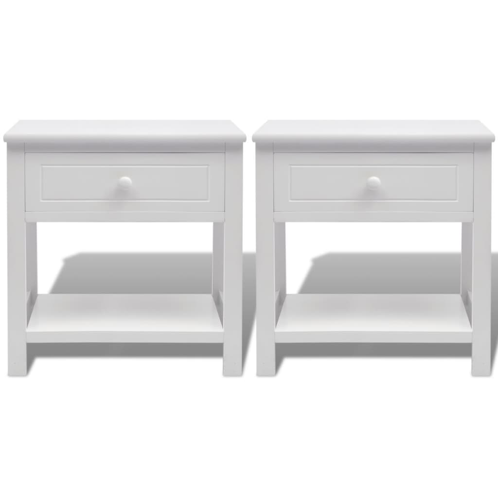 Nachtkastjes Stuks Hout 2 Wit