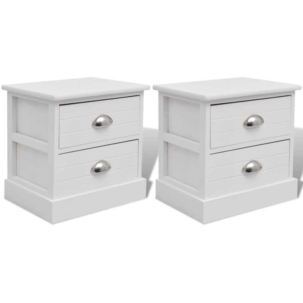 Nachtkastjes Franse Stijl Stuks Wit 2