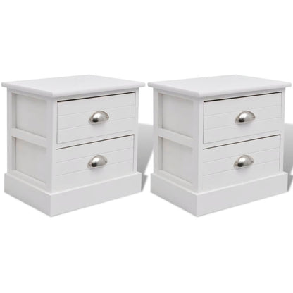 Nachtkastjes Franse Stijl Stuks Wit 2