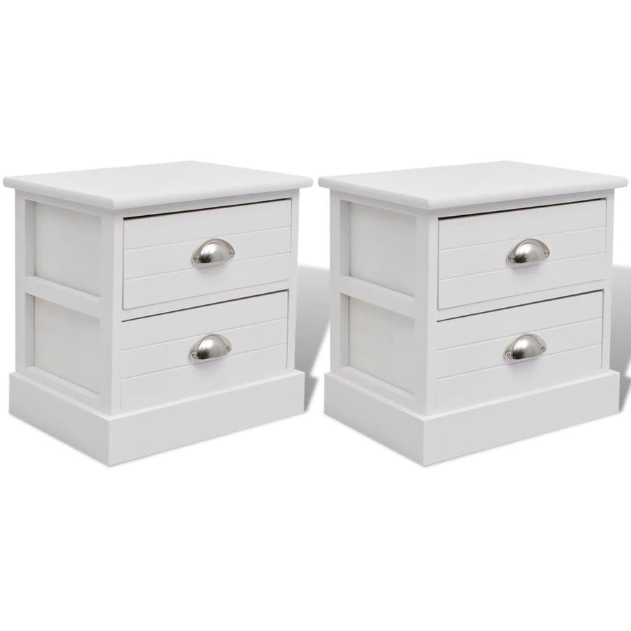 Nachtkastjes Franse Stijl Stuks Wit 2