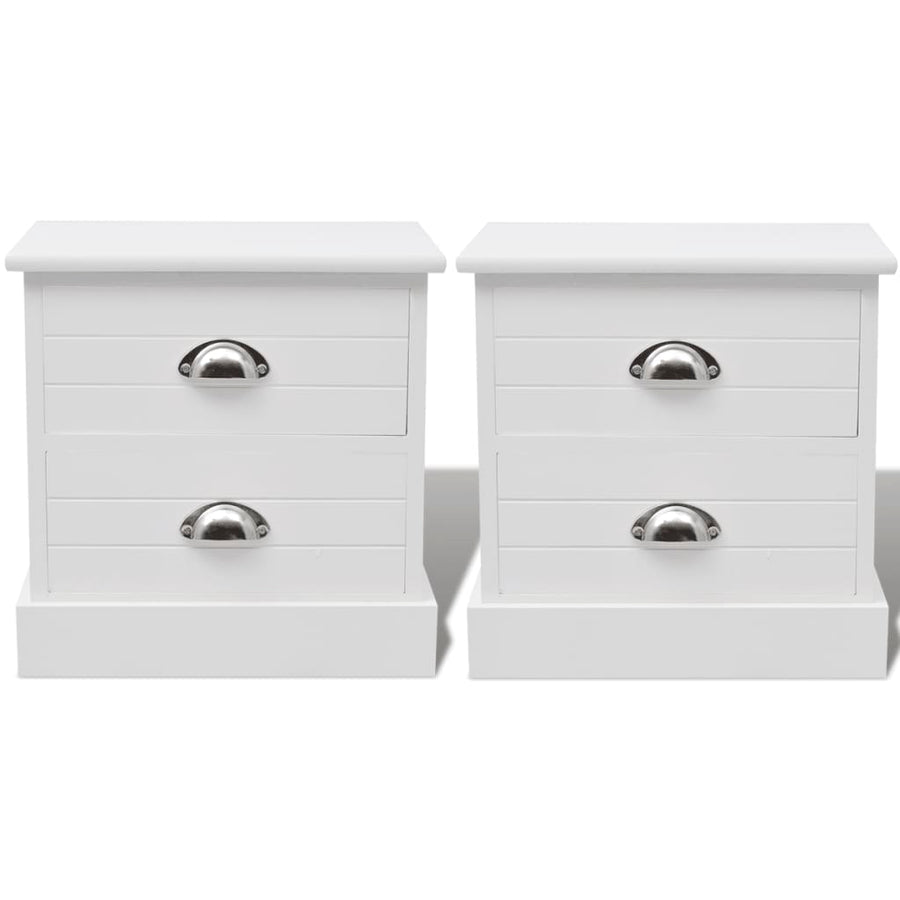 Nachtkastjes Franse Stijl Stuks Wit 2