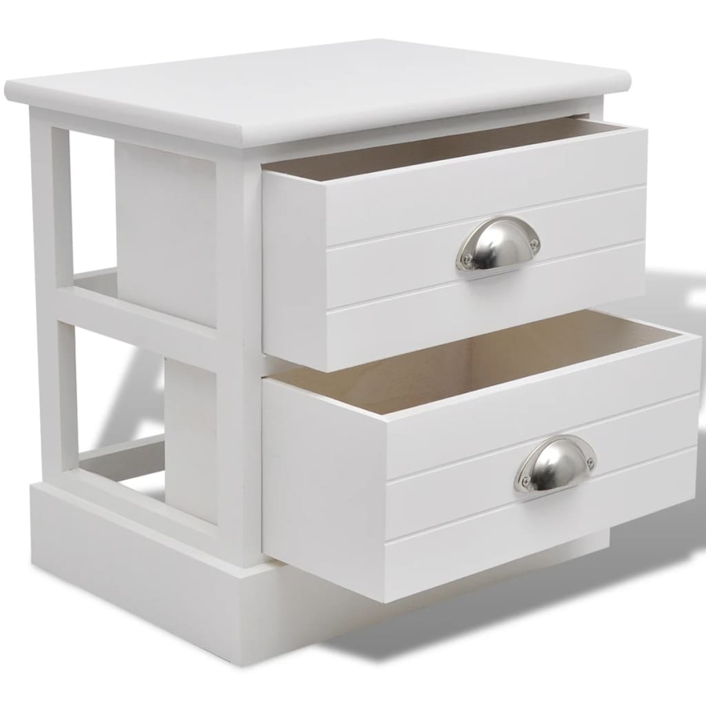 Nachtkastjes Franse Stijl Stuks Wit 2