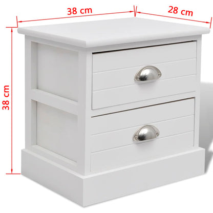 Nachtkastjes Franse Stijl Stuks Wit 2