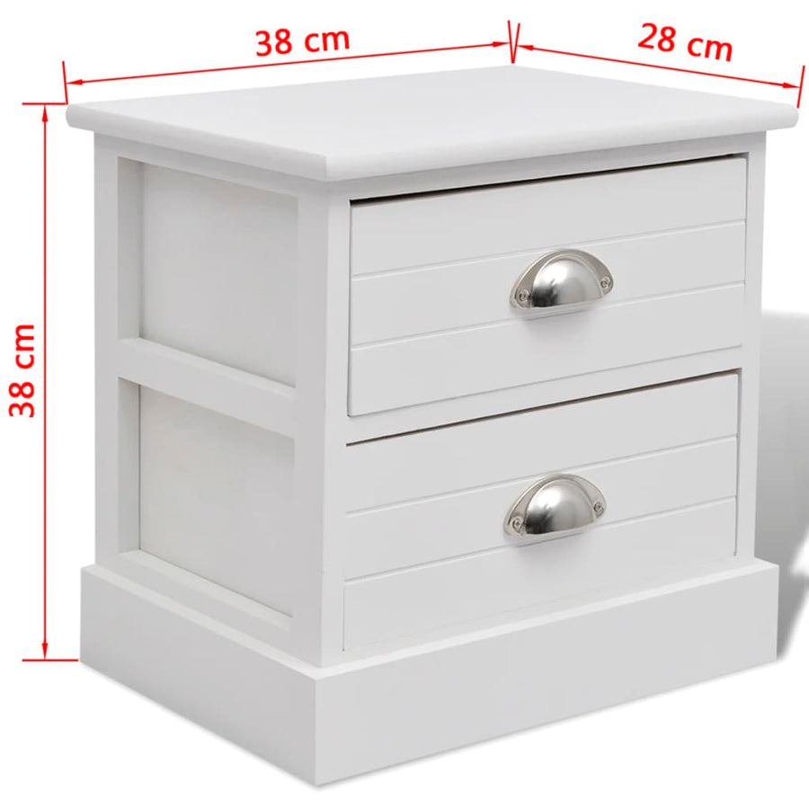 Nachtkastjes Franse Stijl Stuks Wit 2