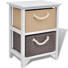 Nachtkastje hout 35x27x48 cm 2 lades