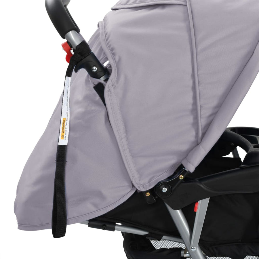 Kinderwagen Dubbel Staal En Zwart Grijs